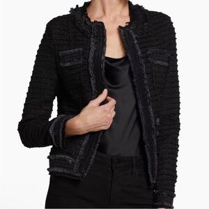 L'AGENCE Black Tweed Agnes Jacket